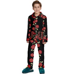 Pattern Flowers Design Nature Kids  Long Sleeve Velvet Pajamas Set by Pakjumat