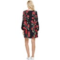 Pattern Flowers Design Nature Tiered Long Sleeve Mini Dress View2