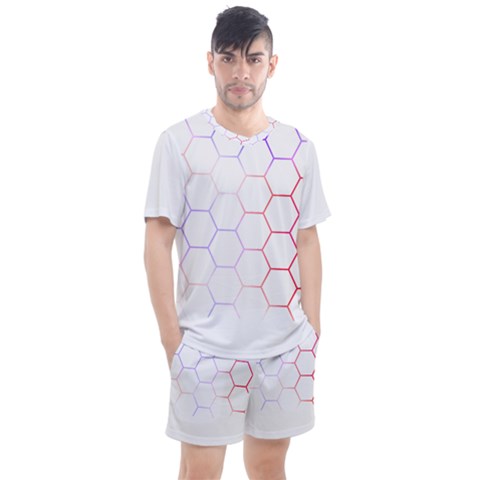 Abstract T- Shirt Honeycomb Pattern 7 Men s Mesh T-shirt And Shorts Set by EnriqueJohnson