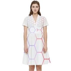 Abstract T- Shirt Honeycomb Pattern 7 Short Sleeve Waist Detail Dress by EnriqueJohnson