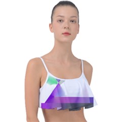 Abstract T- Shirt Purple Northern Lights Colorful Abstract T- Shirt Frill Bikini Top