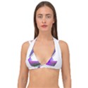 Abstract T- Shirt Purple Northern Lights Colorful Abstract T- Shirt Double Strap Halter Bikini Top View1