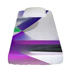 Abstract T- Shirt Purple Northern Lights Colorful Abstract T- Shirt Fitted Sheet (single Size) by EnriqueJohnson