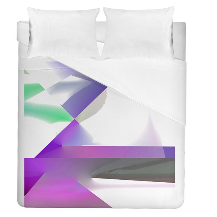 Abstract T- Shirt Purple Northern Lights Colorful Abstract T- Shirt Duvet Cover Double Side (Queen Size)