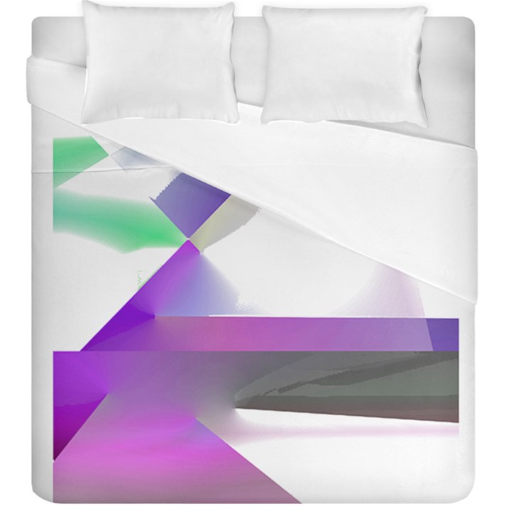 Abstract T- Shirt Purple Northern Lights Colorful Abstract T- Shirt Duvet Cover Double Side (King Size)