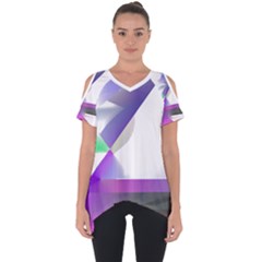 Abstract T- Shirt Purple Northern Lights Colorful Abstract T- Shirt Cut Out Side Drop T-shirt by EnriqueJohnson