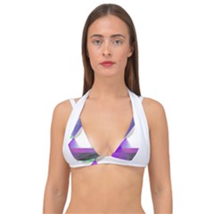 Abstract T- Shirt Purple Northern Lights Colorful Abstract T- Shirt Double Strap Halter Bikini Top by EnriqueJohnson