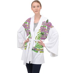 Abstract T- Shirt Tropical World T- Shirt Long Sleeve Velvet Kimono  by EnriqueJohnson