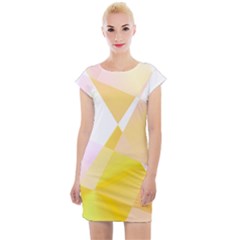 Abstract T- Shirt Yellow Chess Cell Abstract Pattern T- Shirt Cap Sleeve Bodycon Dress by EnriqueJohnson