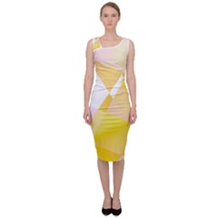 Abstract T- Shirt Yellow Chess Cell Abstract Pattern T- Shirt Sleeveless Pencil Dress by EnriqueJohnson