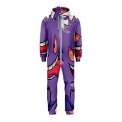 Purple Funny Monster Hooded Jumpsuit (kids) by Sarkoni