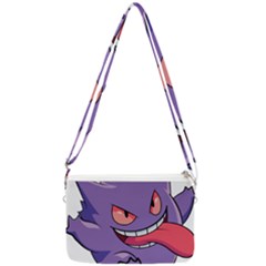 Purple Funny Monster Double Gusset Crossbody Bag by Sarkoni