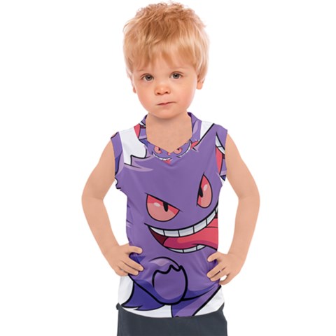 Purple Funny Monster Kids  Sport Tank Top by Sarkoni