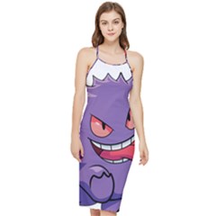 Purple Funny Monster Bodycon Cross Back Summer Dress by Sarkoni