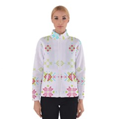 Christmas Cross Stitch Pattern Effect Holidays Symmetry Women s Bomber Jacket by Sarkoni