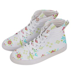 Christmas Cross Stitch Pattern Effect Holidays Symmetry Men s Hi-top Skate Sneakers