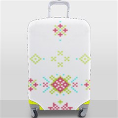 Christmas Cross Stitch Pattern Effect Holidays Symmetry Luggage Cover (large) by Sarkoni