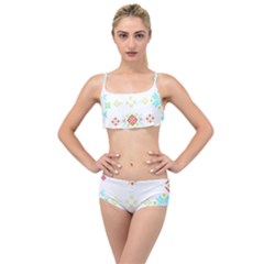 Christmas Cross Stitch Pattern Effect Holidays Symmetry Layered Top Bikini Set by Sarkoni