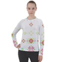 Christmas Cross Stitch Pattern Effect Holidays Symmetry Women s Pique Long Sleeve T-Shirt View1