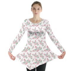 Christmas Shading Festivals Floral Pattern Long Sleeve Tunic  by Sarkoni