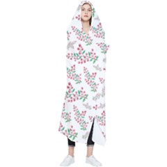 Christmas Shading Festivals Floral Pattern Wearable Blanket by Sarkoni