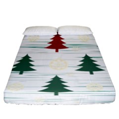 Christmas Tree Snowflake Pattern Fitted Sheet (california King Size) by Sarkoni