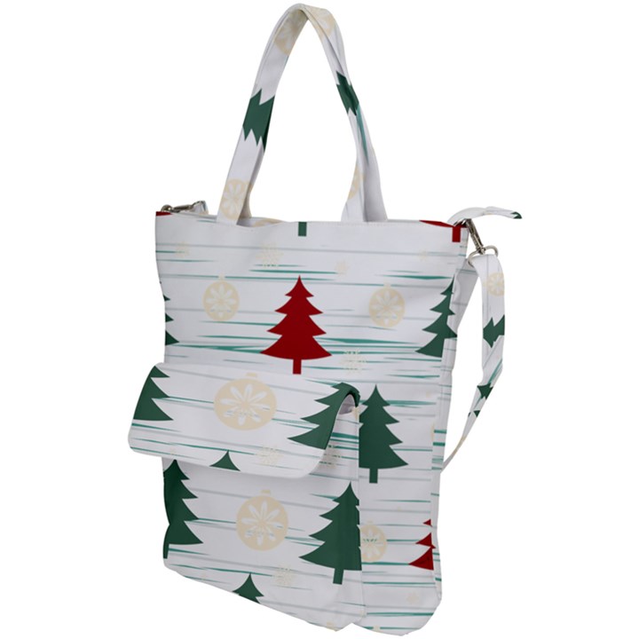 Christmas Tree Snowflake Pattern Shoulder Tote Bag