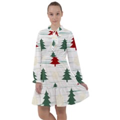 Christmas Tree Snowflake Pattern All Frills Chiffon Dress by Sarkoni