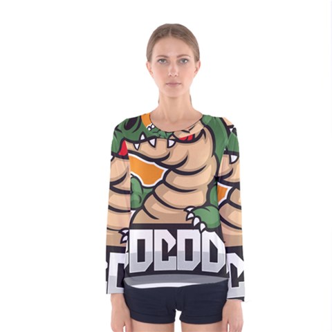 Funny Crocodile Women s Long Sleeve T-shirt by Sarkoni