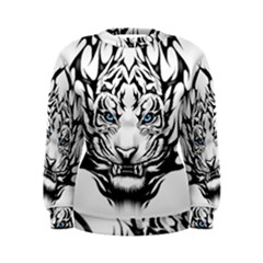 White And Black Tiger Women s Sweatshirt by Sarkoni