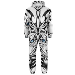 White And Black Tiger Hooded Jumpsuit (men) by Sarkoni