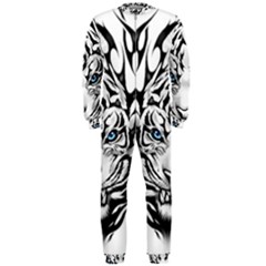 White And Black Tiger Onepiece Jumpsuit (men) by Sarkoni