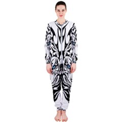 White And Black Tiger Onepiece Jumpsuit (ladies) by Sarkoni