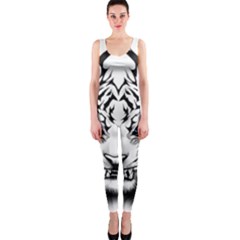 White And Black Tiger One Piece Catsuit by Sarkoni