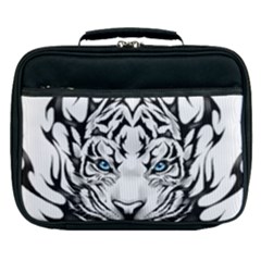 White And Black Tiger Lunch Bag by Sarkoni