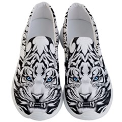 White And Black Tiger Men s Lightweight Slip Ons by Sarkoni