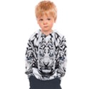 White And Black Tiger Kids  Overhead Hoodie View1