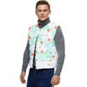 Batik T- Shirt Batik Flowers Pattern 15 Men s Button Up Puffer Vest	 View3