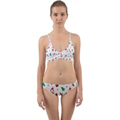 Christmas Santa Claus Pattern Wrap Around Bikini Set by Sarkoni