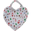 Christmas Santa Claus Pattern Giant Heart Shaped Tote View2