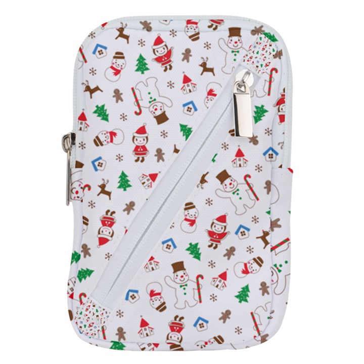 Christmas Santa Claus Pattern Belt Pouch Bag (Large)