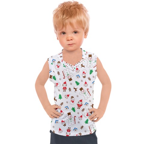 Christmas Santa Claus Pattern Kids  Sport Tank Top by Sarkoni