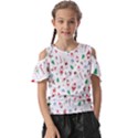 Christmas Santa Claus Pattern Kids  Butterfly Cutout T-Shirt View1