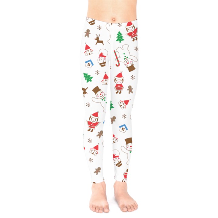 Christmas Santa Claus Pattern Kids  Classic Winter Leggings