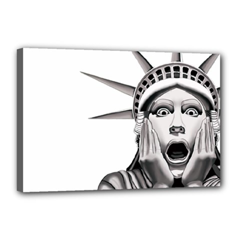 Funny Statue Of Liberty Parody Canvas 18  X 12  (stretched) by Sarkoni