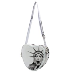 Funny Statue Of Liberty Parody Heart Shoulder Bag by Sarkoni