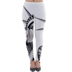 Funny Statue Of Liberty Parody Lightweight Velour Leggings by Sarkoni