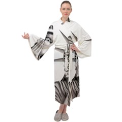 Funny Statue Of Liberty Parody Maxi Velvet Kimono by Sarkoni