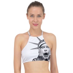 Funny Statue Of Liberty Parody Halter Bikini Top by Sarkoni