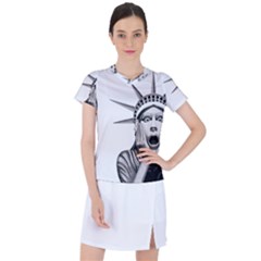 Funny Statue Of Liberty Parody Women s Sports Top